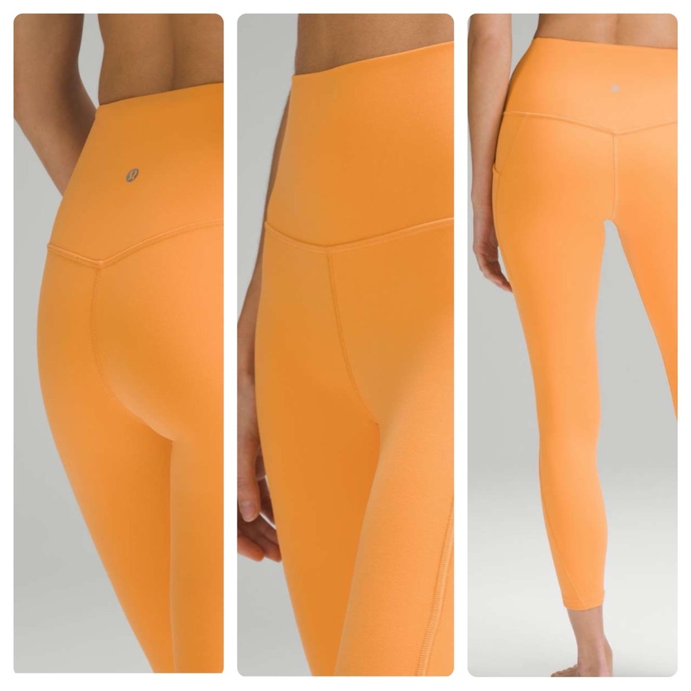 lululemon athletica double lined aligns Orange Leggings 25”
